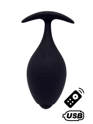 BABA, Plug vibrant anal noir USB, avec télécommande - BQ131BLK
