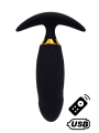 PEACH, Plug Vibrant noir long USB avec télécommande, dans un silicone médical doux et lisse - B72BLK