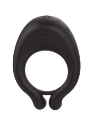 OCTAVE, Cockring Noir dans un silicone médical doux avec 1 mode de vibration - COR035BLK
