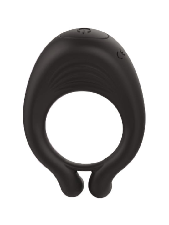 OCTAVE, Cockring Noir dans un silicone médical doux avec 1 mode de vibration - COR035BLK