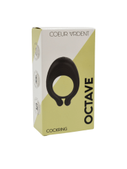 OCTAVE, Cockring Noir dans un silicone médical doux avec 1 mode de vibration - COR035BLK