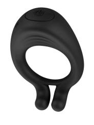 OCTAVE, Cockring Noir dans un silicone médical doux avec 1 mode de vibration - COR035BLK