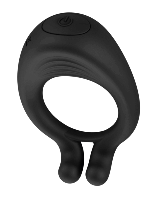 OCTAVE, Cockring Noir dans un silicone médical doux avec 1 mode de vibration - COR035BLK