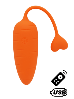 CARROT, Un Œuf vibrant avec télécommande, couleur et forme Carotte en silicone médical - BQ134ORA