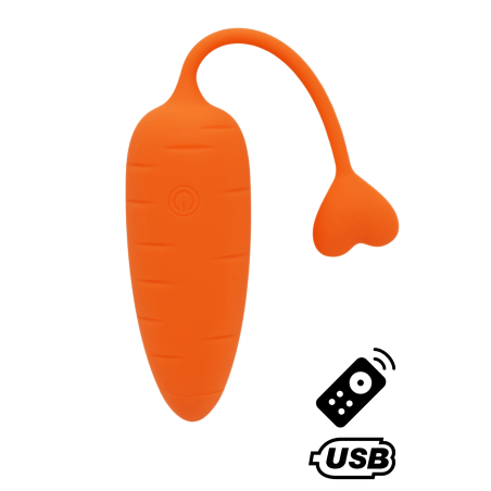 CARROT, Un Œuf vibrant avec télécommande, couleur et forme Carotte en silicone médical - BQ134ORA