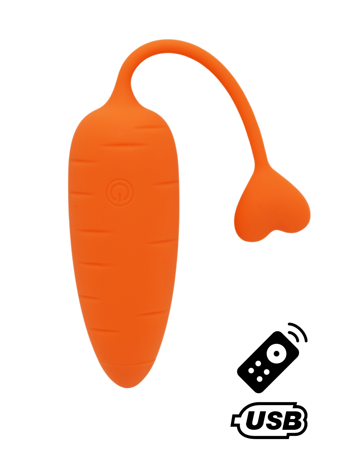 CARROT, Un Œuf vibrant avec télécommande, couleur et forme Carotte en silicone médical - BQ134ORA