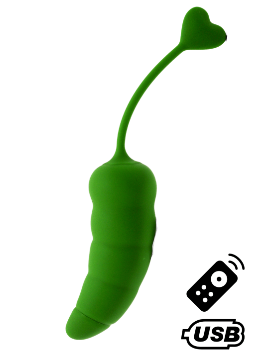 PIMENTO, Un Œuf vibrant avec télécommande, couleur et forme Piment en silicone médical - B137GRE