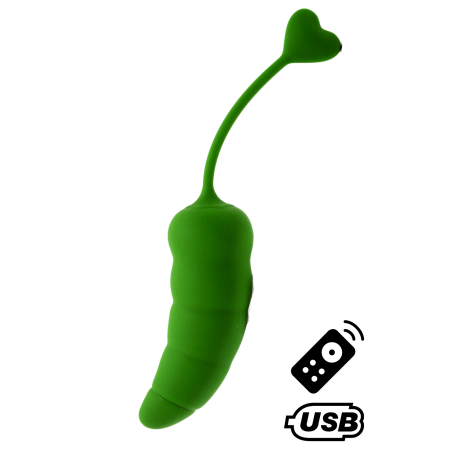 PIMENTO, Un Œuf vibrant avec télécommande, couleur et forme Piment en silicone médical - B137GRE