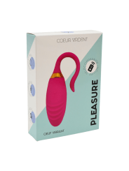 PLEASURE, Un Œuf vibrant USB avec télécommande, dans un silicone médical doux et rainuré - B24PNK