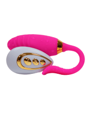 PLEASURE, Un Œuf vibrant USB avec télécommande, dans un silicone médical doux et rainuré - B24PNK