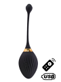 WAVE, Un Œuf vibrant noir USB avec télécommande, dans un silicone médical doux et lisse - B50BLK