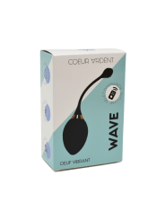 WAVE, Un Œuf vibrant noir USB avec télécommande, dans un silicone médical doux et lisse - B50BLK