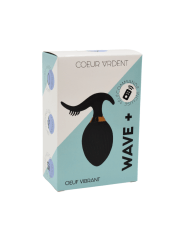 WAVE , Un Œuf vibrant noir USB avec stimulation clitoridienne, doté d'une télécommande - B54BLK