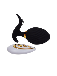 WAVE , Un Œuf vibrant noir USB avec stimulation clitoridienne, doté d'une télécommande - B54BLK