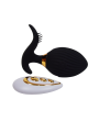 WAVE , Un Œuf vibrant noir USB avec stimulation clitoridienne, doté d'une télécommande - B54BLK