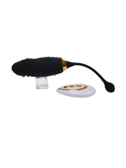 HAPPY, Un Œuf vibrant long USB avec télécommande, dans un silicone médical doux et lisse - B70BLK