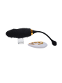 HAPPY, Un Œuf vibrant long USB avec télécommande, dans un silicone médical doux et lisse - B70BLK