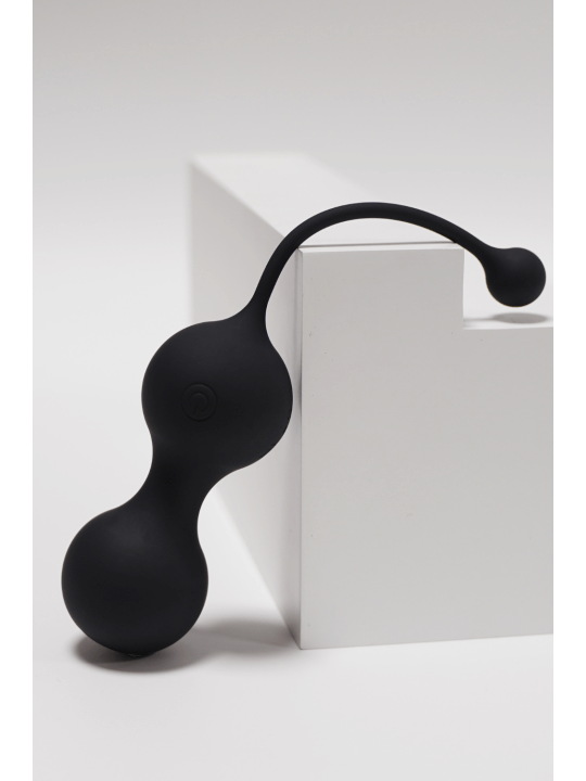 MINA Noir, Boules de Geisha en silicone médical USB avec télécommande - BQ130BLK