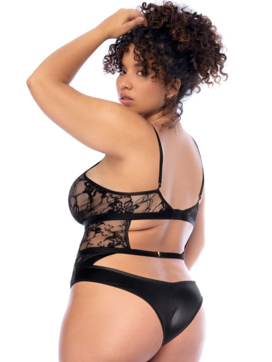 Body noir dos nu grande taille - MAL8881XBLK