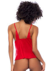 Nuisette courte rouge et string assorti - MAL7562RD