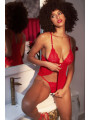 Nuisette courte rouge et string assorti - MAL7562RD
