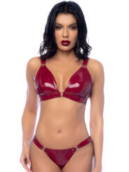 Ensemble 2 pièces en vinyle bordeaux - MAL2763BLWN