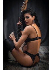 Ensemble 2 pièces en wetlook noir - MAL2769WBLK