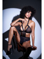 Body string noir en maille transparente - MAL2773BLK