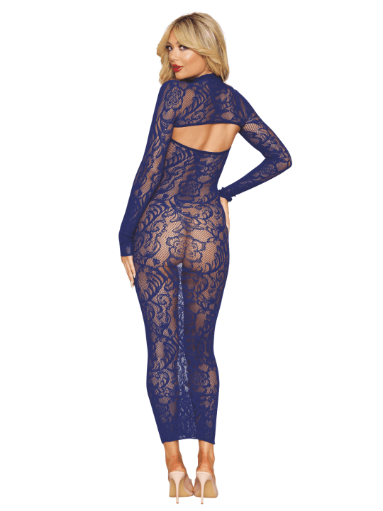 Ensemble 2 pièces top manches longues et robe bleu marine - DG0525ECL