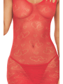 Robe résille fantaisie coeur rouge - REN7109-RED
