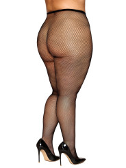 Collant résille grande taille fine maille noir - DG0542XBLK