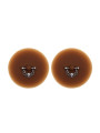 Paire de cache-tétons piercing barre demi-anneau faux diamant peau foncée - XP008F