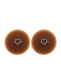 Paire de cache-tétons piercing barre coeur faux diamant peau foncée - XP004F