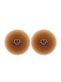Paire de cache-tétons piercing barre coeur faux diamant peau métisse - XP004M