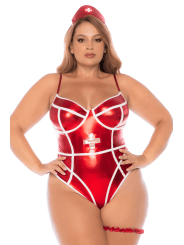 Costume sexy infirmière grande taille 3 pièces - MAL60041XASHW