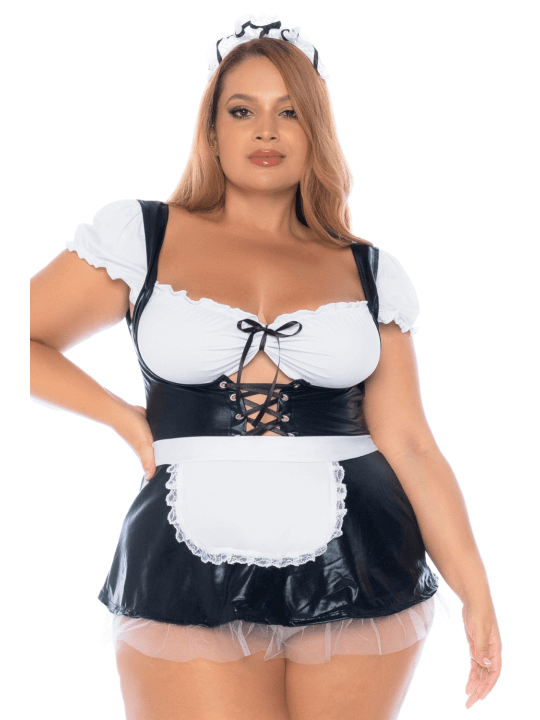 Costume sexy soubrette grande taille 3 pièces - MAL60043XASHW