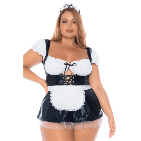 Costume sexy soubrette grande taille 3 pièces - MAL60043XASHW