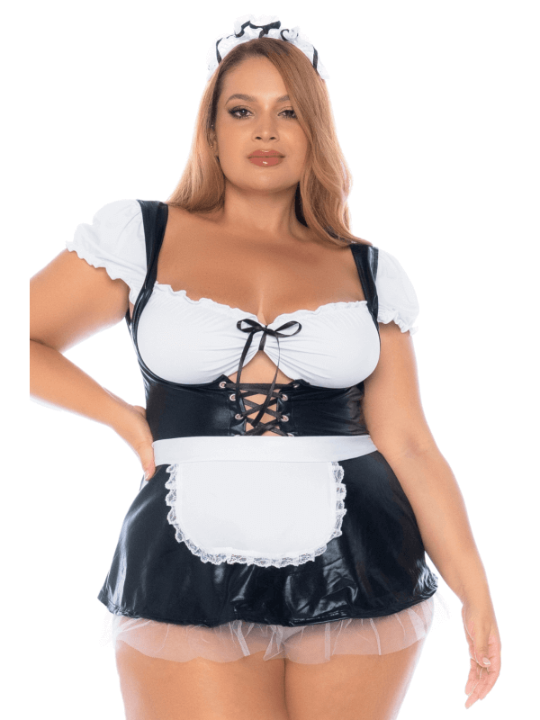 Costume sexy soubrette grande taille 3 pièces - MAL60043XASHW