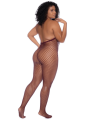 Combinaison grande taille en résille couleur cerise - MAL1116XCHRY