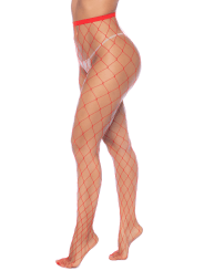 Collant large maille rouge - MAL1106RED