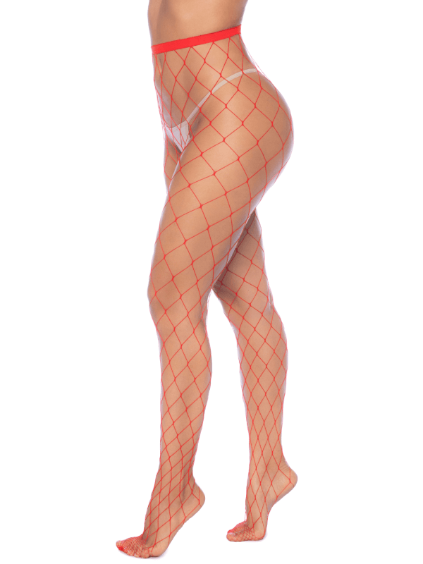Collant large maille rouge - MAL1106RED