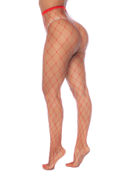 Collant large maille rouge - MAL1106RED