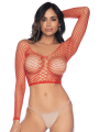 2 en 1 Top ou pantalon en résille rouge - MAL1120RED
