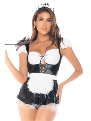 Costume sexy soubrette 3 pièces - MAL60043ASHW