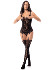 Combinaison en résille noire - MAL1104BLK