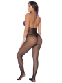 Combinaison en résille et dentelle noire et violette - MAL1122BKPU