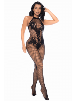 Combinaison en résille noir - MAL1116BLK