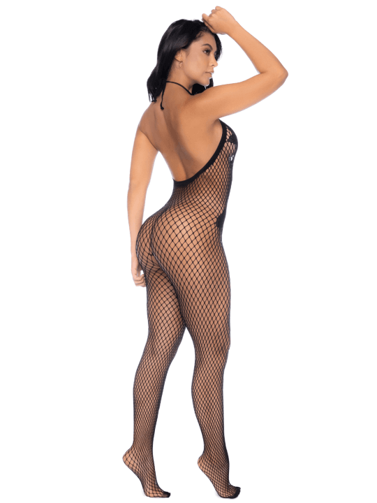 Combinaison en résille noir - MAL1116BLK
