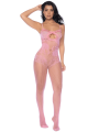 Combinaison en résille rose ajourée - MAL1130BGPK