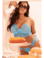 Ensemble 2 pièces en dentelle à cils bleue - MAL8920LBLU